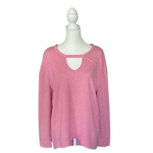 Juicy Couture Pink Athleisure Cutout Long Sleeve High Low Cut Sweatshirt Medium